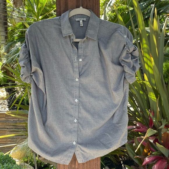 JOIE super soft lightweight cotton button down blouse sz XS - Picture 10 of 12